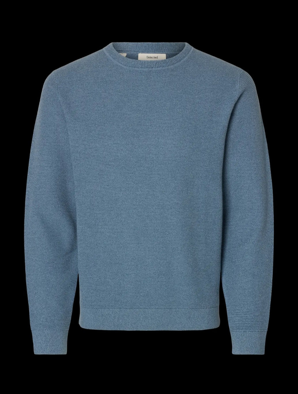 Selected - Ross Crew Knit Jumper - Light Blue