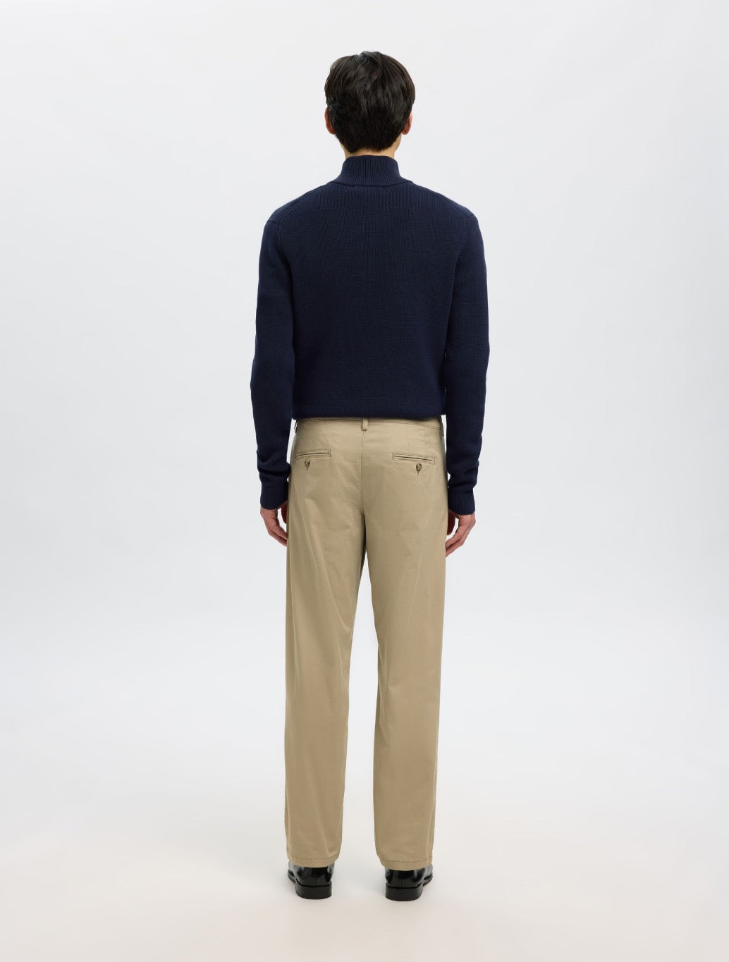 Selected Straight Miles Flex Chinos in Beige