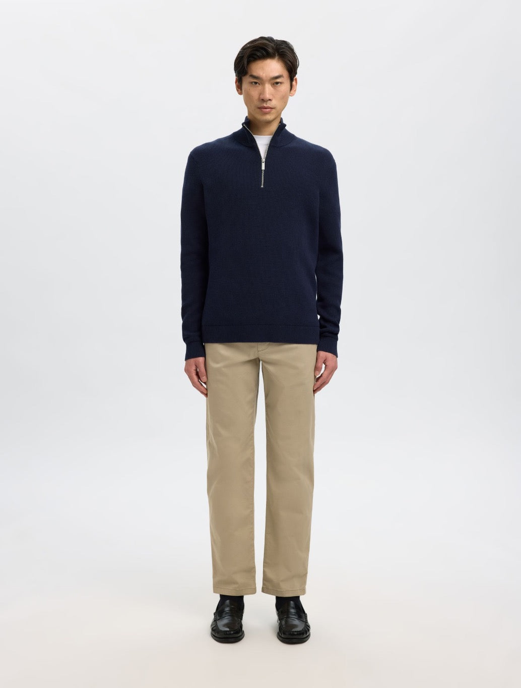 Selected Straight Miles Flex Chinos in Beige