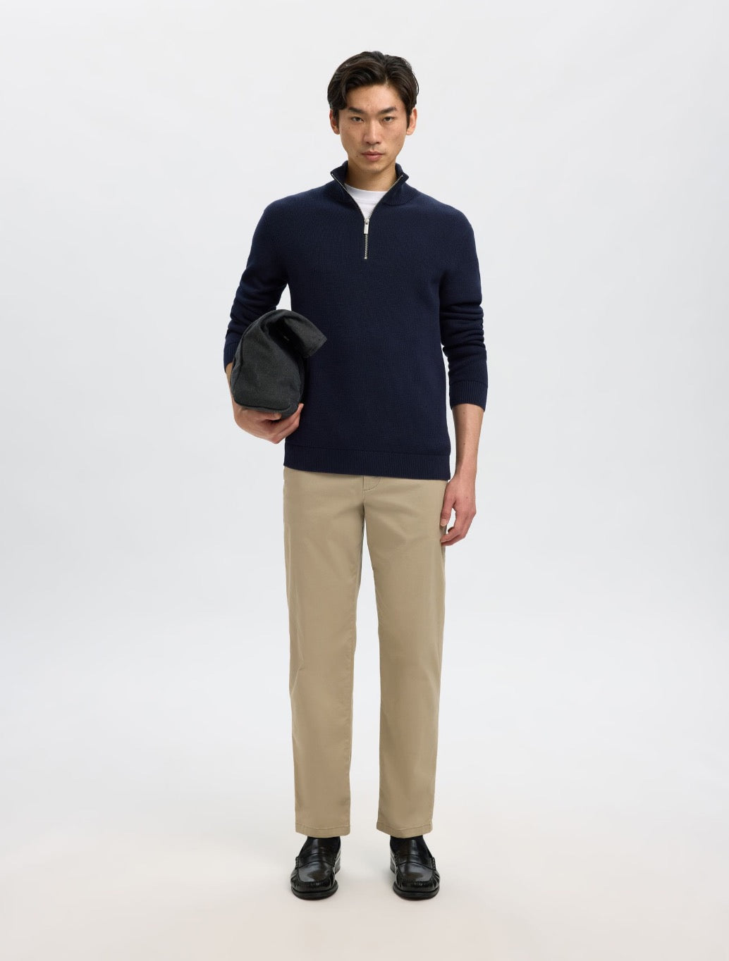 Selected Straight Miles Flex Chinos in Beige