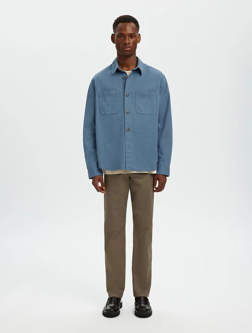 Selected - Travis Twill Overshirt - Denim Blue