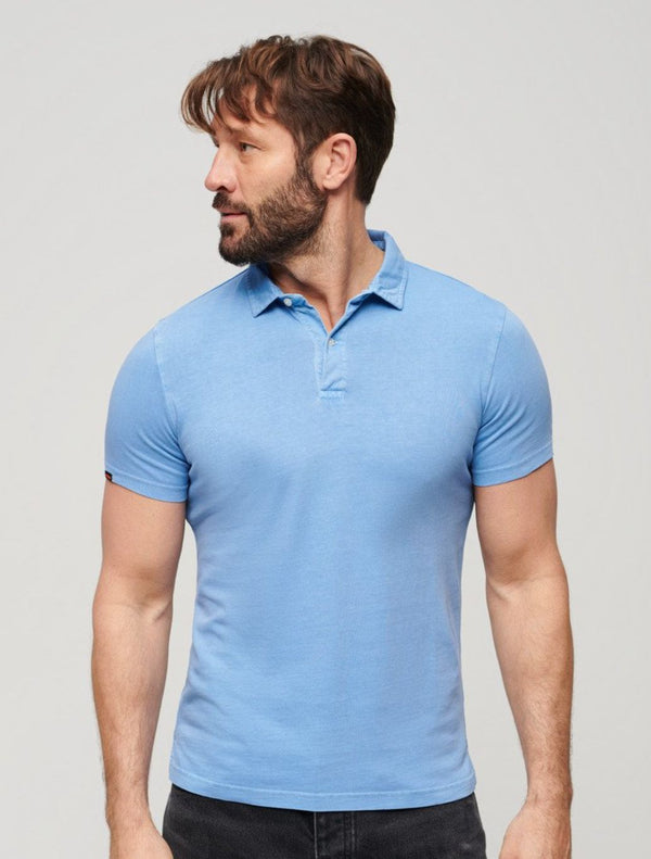 Superdry - Jersey Polo Top - Light Blue
