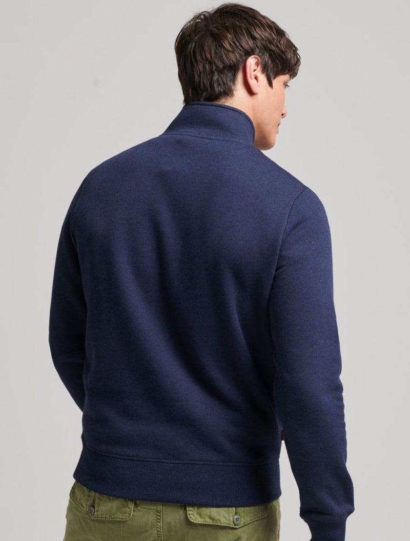 Superdry - Organic Cotton Essential Logo Half Zip Sweatshirt - Navy
