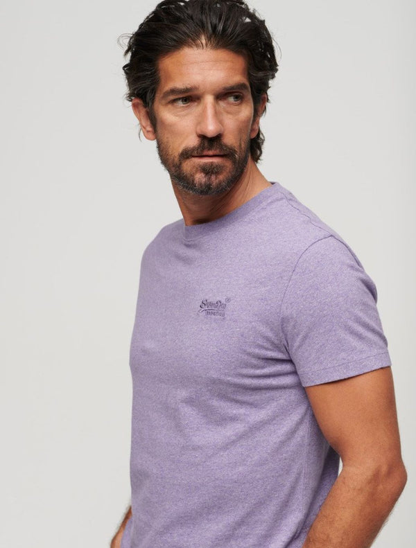 Superdry - Organic Cotton Vintage Logo Embroidered T-shirt - Light Purple