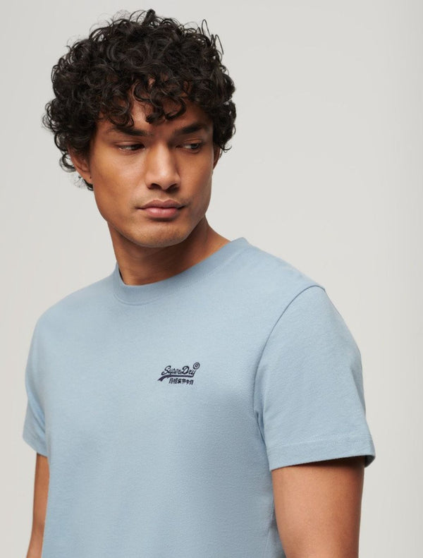 Superdry - Organic Cotton Vintage Logo Embroidered T-shirt - Sky
