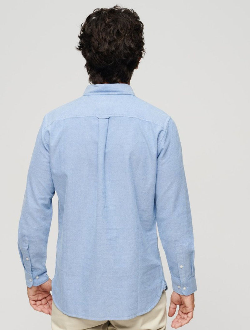 Superdry - Organic Cotton Long Sleeve Oxford Shirt - Blue