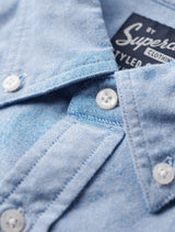 Superdry - Organic Cotton Long Sleeve Oxford Shirt - Blue