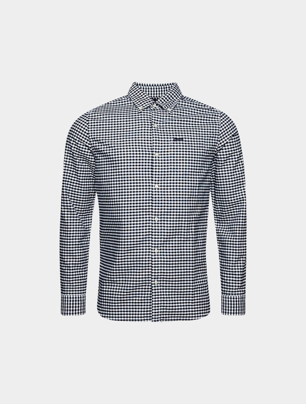 Superdry - Organic Cotton Long Sleeve Oxford Shirt - Navy Check