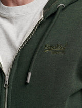 Superdry - Vintage Logo Embroidered Zip Hoodie - Green
