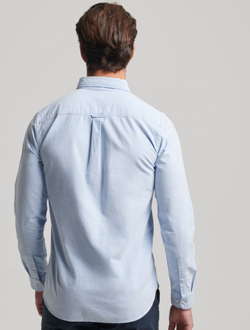 Superdry - Organic Cotton Long Sleeve Oxford Shirt - Light Blue