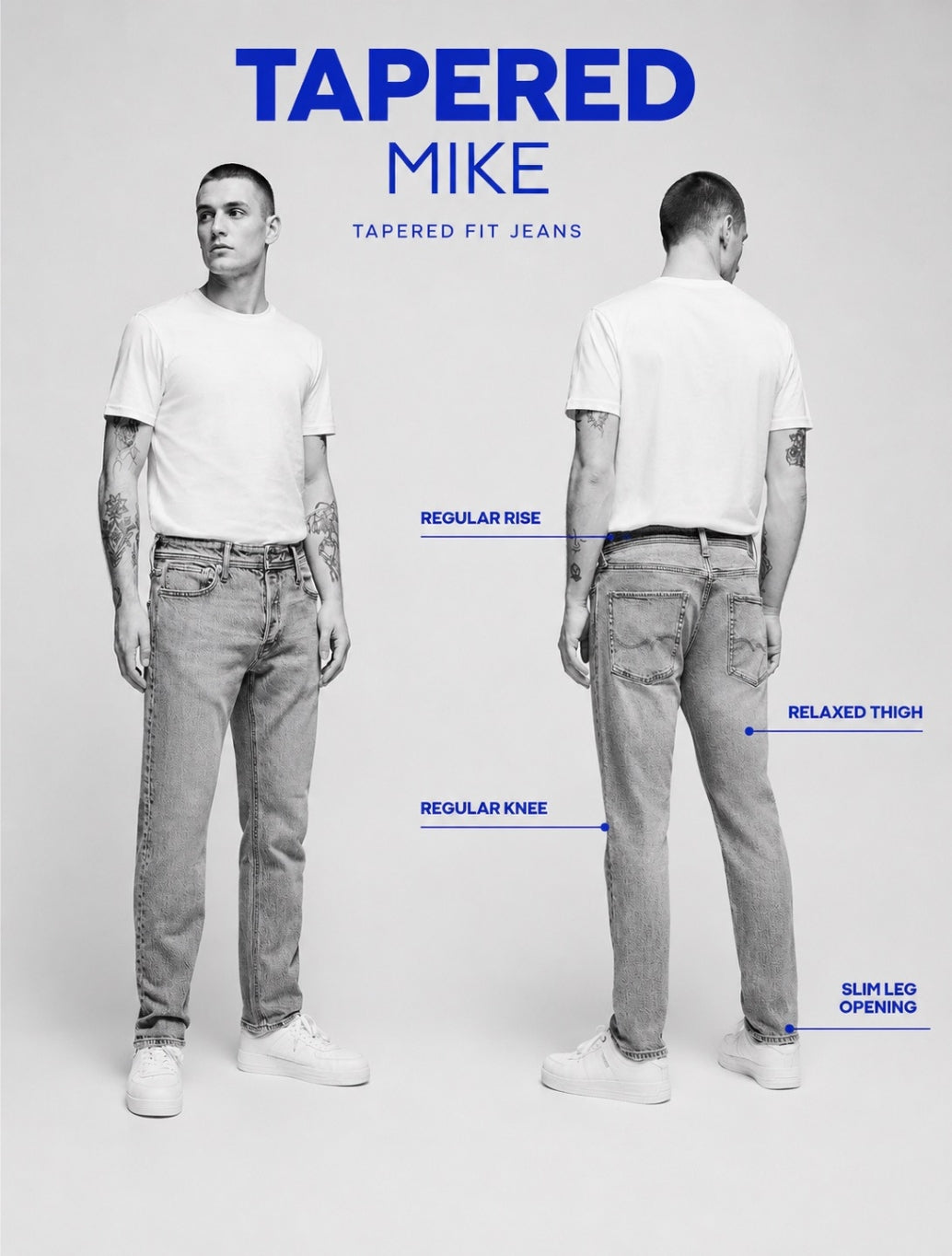 Jack & Jones Mike Fox Tapered Fit Jean in Denim Blue