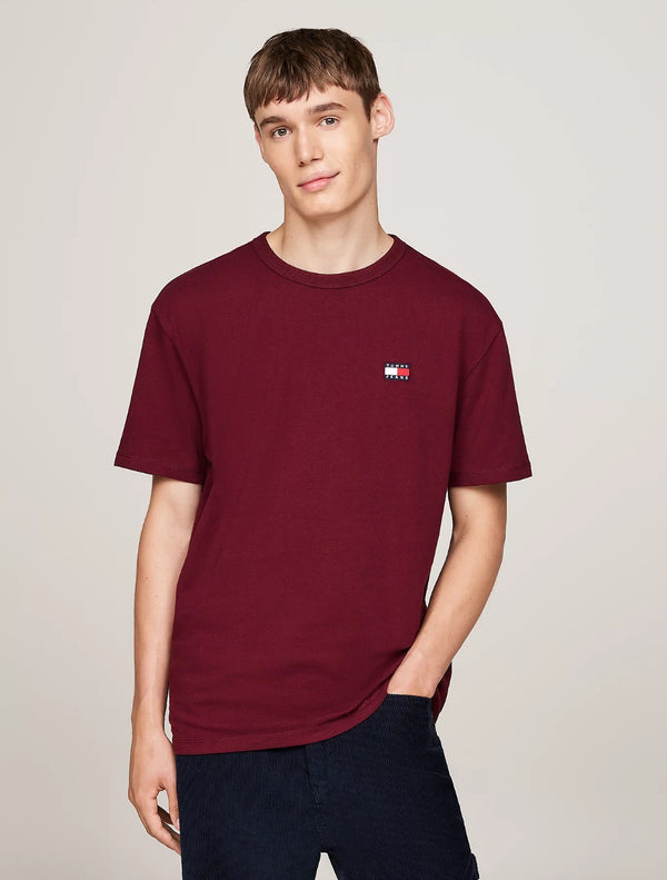 Tommy Jeans - Tommy Badge Crew Neck T-Shirt - Wine