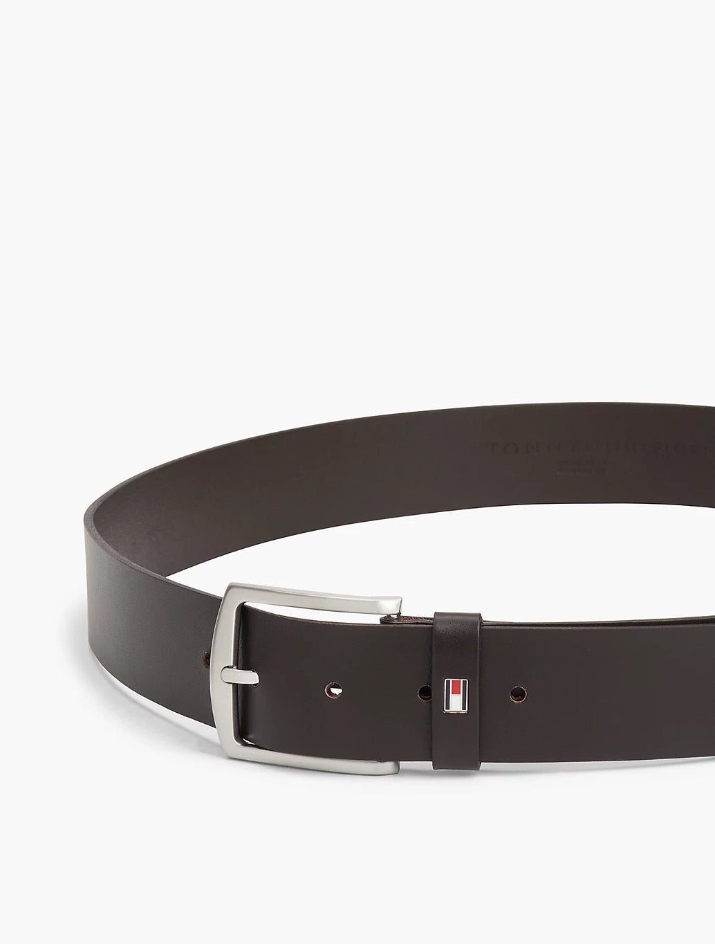 Tommy Hilfiger Denton Leather Belt in Dark Brown