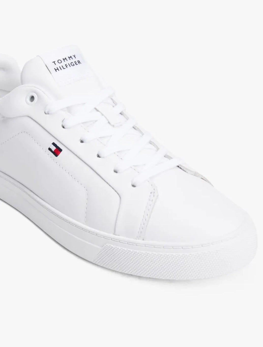 Tommy Hilfiger Essential Leather Lace-Up Trainers - White