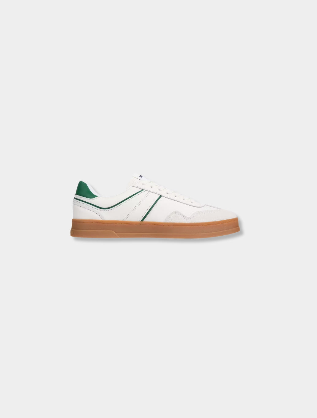 Tommy Hilfiger - The Greenwich Leather Mixed Texture Trainers - Ecru