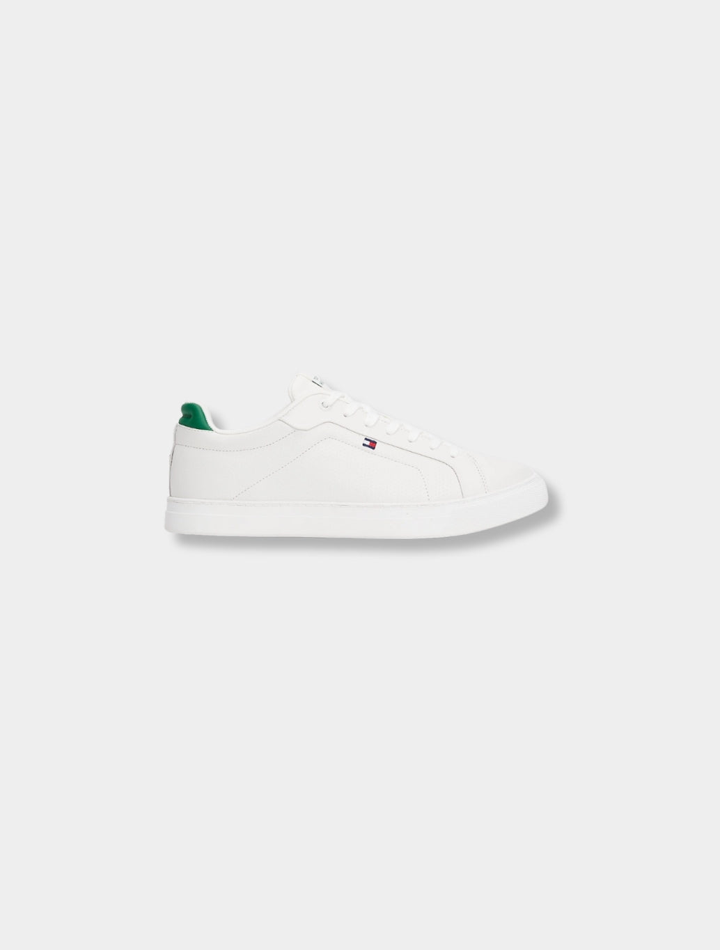 Tommy Hilfiger - Leather Court Perforated Detail Trainers - White