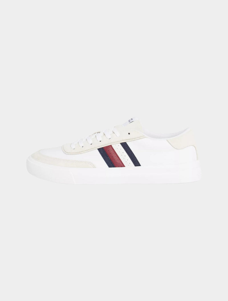 Tommy Hilfiger - Leather Signature Tape Trainers - White
