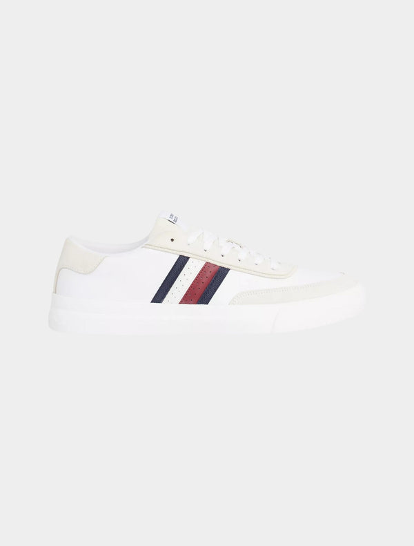 Tommy Hilfiger - Leather Signature Tape Trainers - White