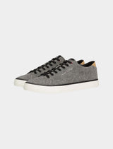 Tommy Hilfiger - LINEN CHAMBRAY LACE-UP TRAINERS - Navy