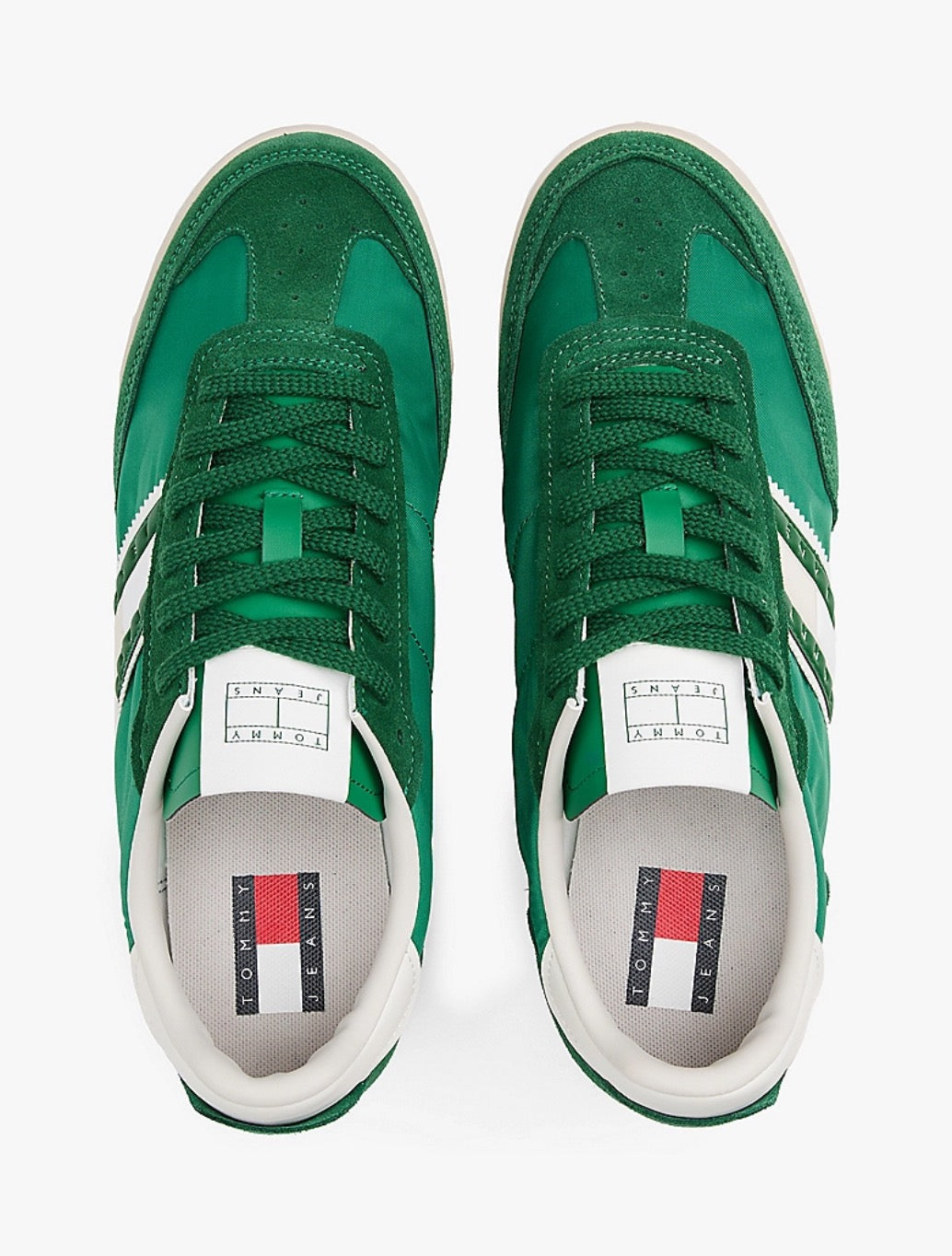 Tommy Hilfiger - Retro Leather Mixed Texture Cleat Trainers - Green