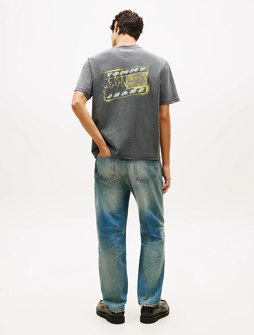 Tommy Jeans 90s Back Bubble Logo T-Shirt - Charcoal