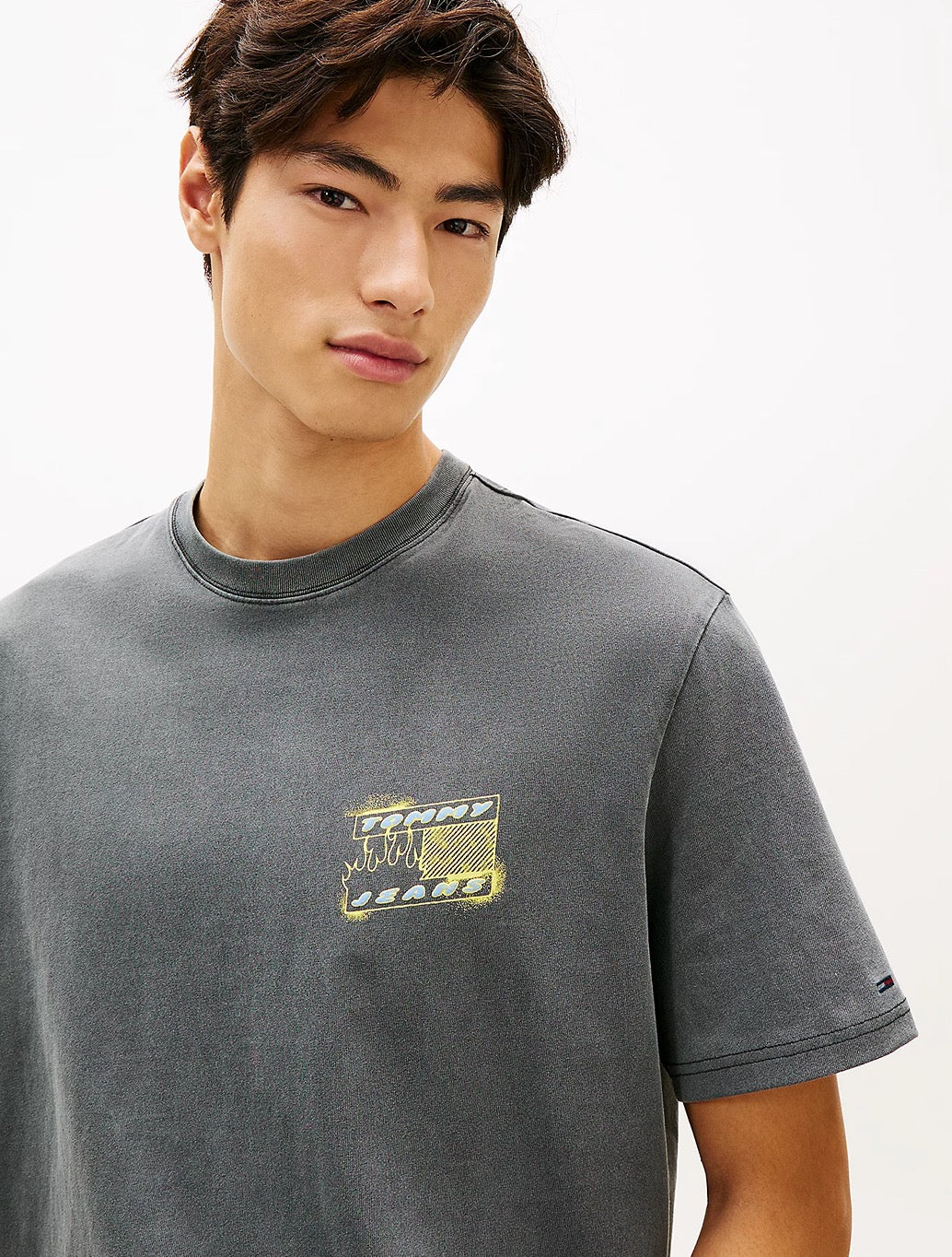 Tommy Jeans 90s Back Bubble Logo T-Shirt - Charcoal