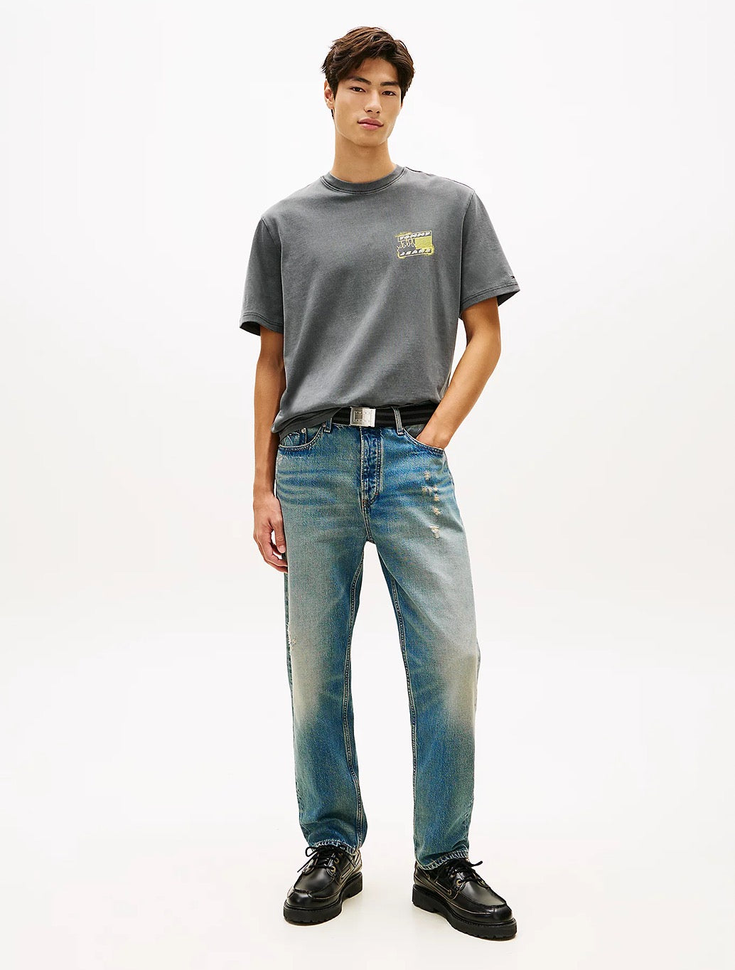 Tommy Jeans 90s Back Bubble Logo T-Shirt - Charcoal