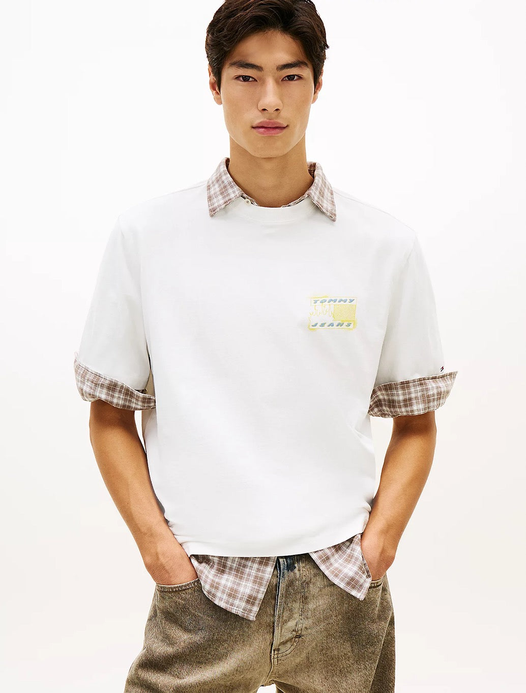 Tommy Jeans 90s Back Bubble Logo T-Shirt - Ecru