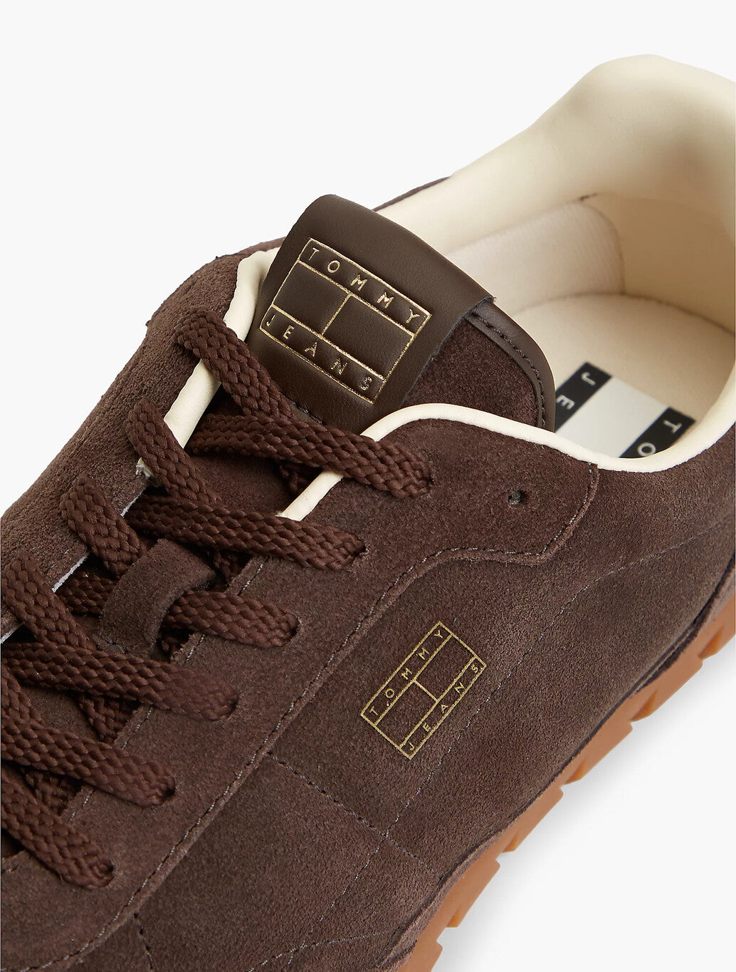 Tommy Jeans Suede Low Profile Trainers in Deep Brown