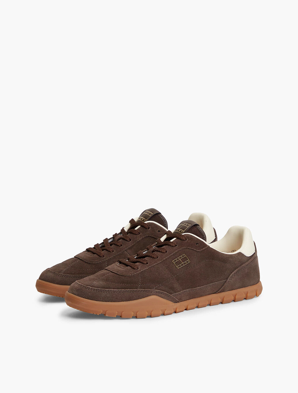 Tommy Jeans Suede Low Profile Trainers in Deep Brown