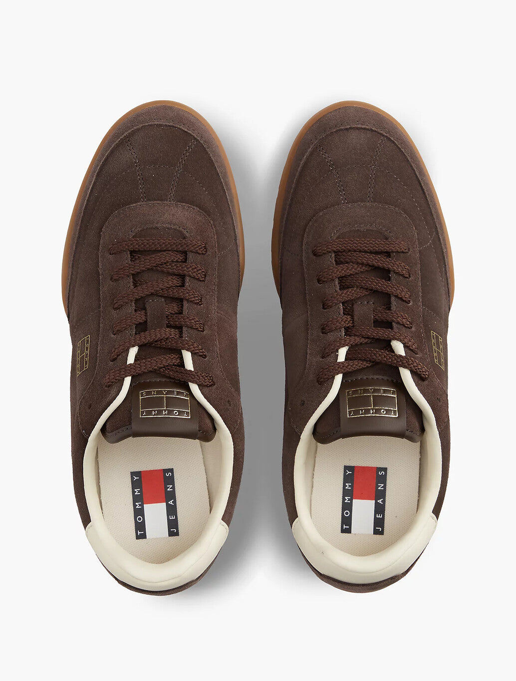 Tommy Jeans Suede Low Profile Trainers in Deep Brown