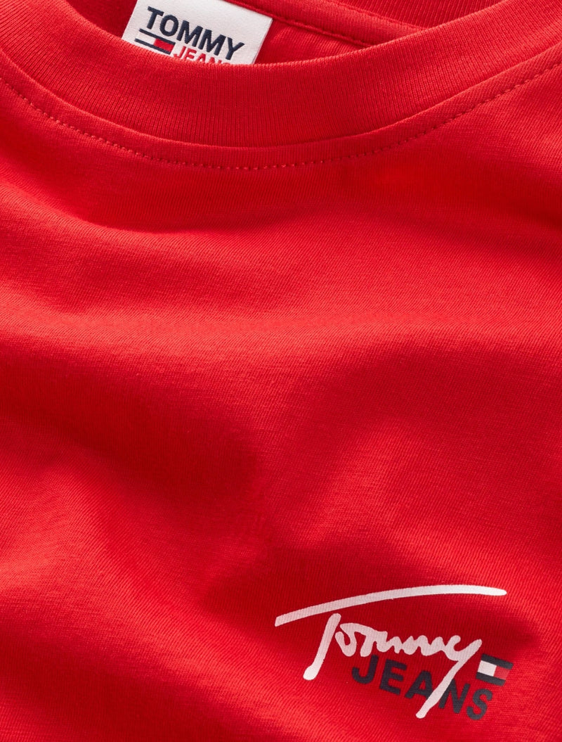 Tommy Jeans - Classic Small Flag Logo T-Shirt - Red