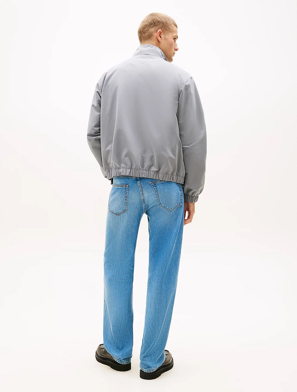 Tommy Jeans Collar Logo Water Repellent Zip-Thru Jacket - Grey