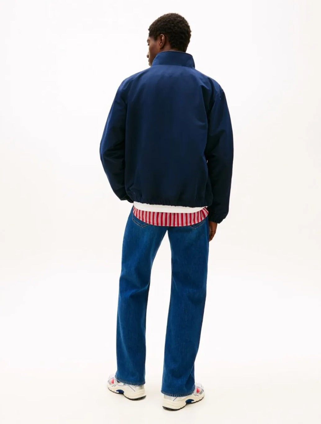 Tommy Jeans Collar Logo Water Repellent Zip-Thru Jacket - Navy