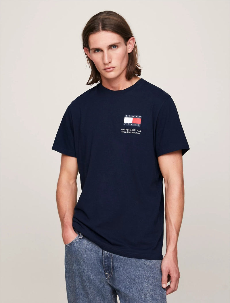 Tommy Jeans - ESSENTIAL LOGO SLIM FIT T-SHIRT - Navy