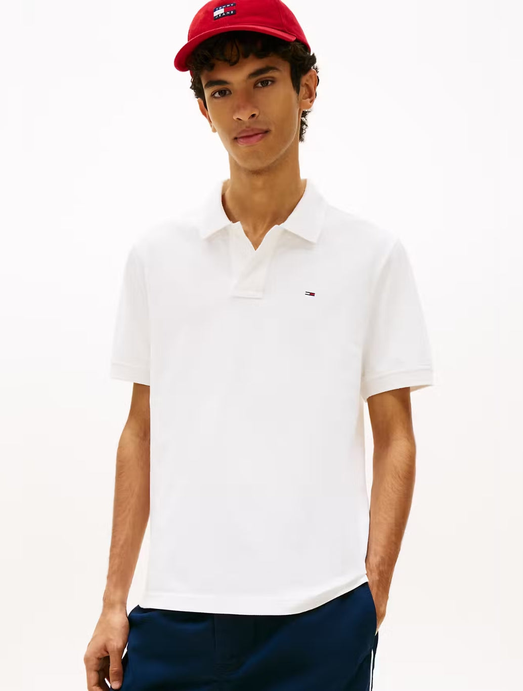 Tommy Jeans Essential Regular Fit Polo - White