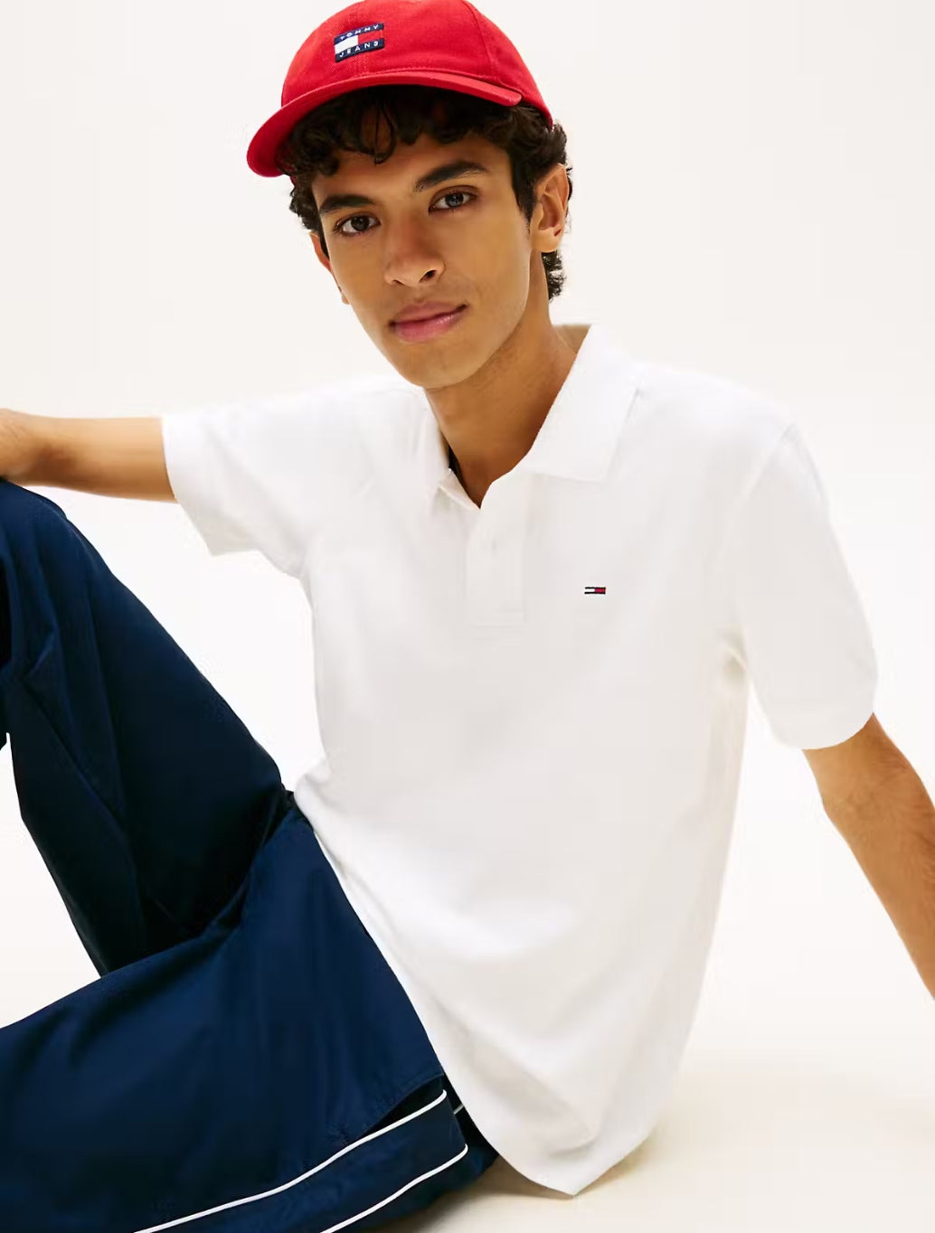 Tommy Jeans Essential Regular Fit Polo - White