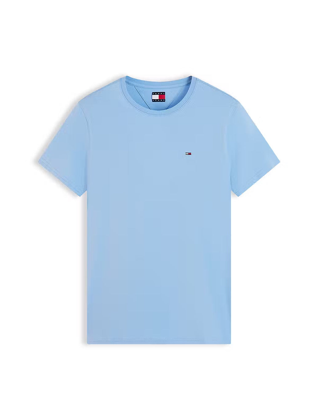 Tommy Jeans Flag Embroidery Extra Slim Jersey T-Shirt in Blue