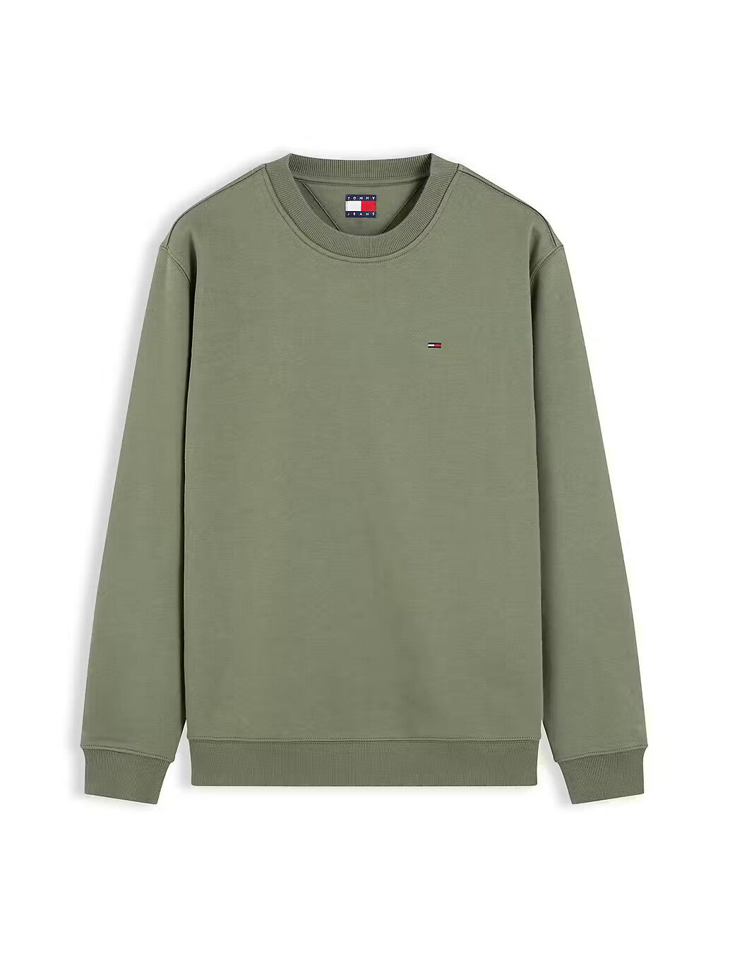 Tommy Jeans Flag Brushed Fleece Sweatshirt in Khaki