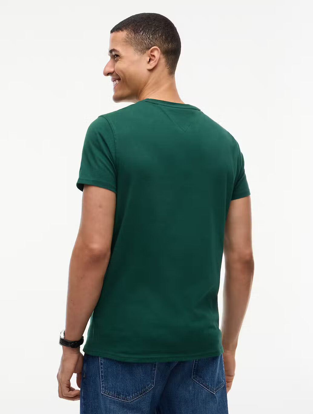 Tommy Jeans Flag Extra Slim T-Shirt in Velvet Green