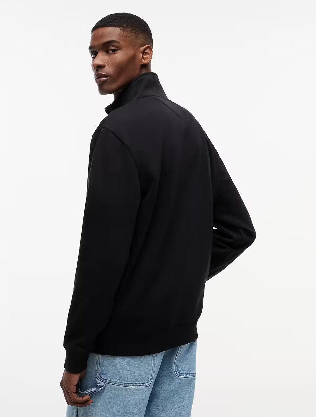 Tommy Jens Flag Quarter-Zip Sweatshirt in Black