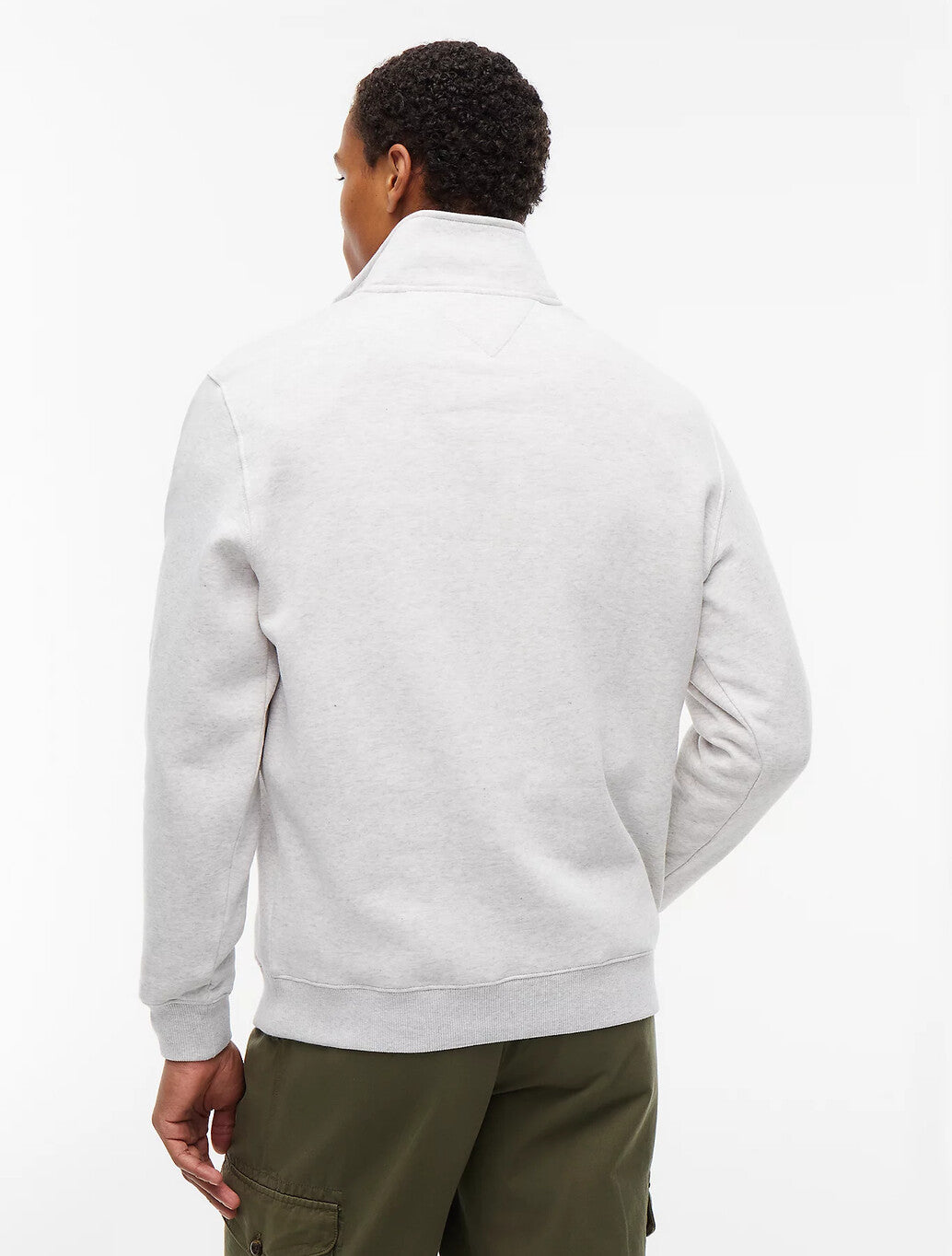 Tommy Jens Flag Quarter-Zip Sweatshirt in Ice Grey Heather