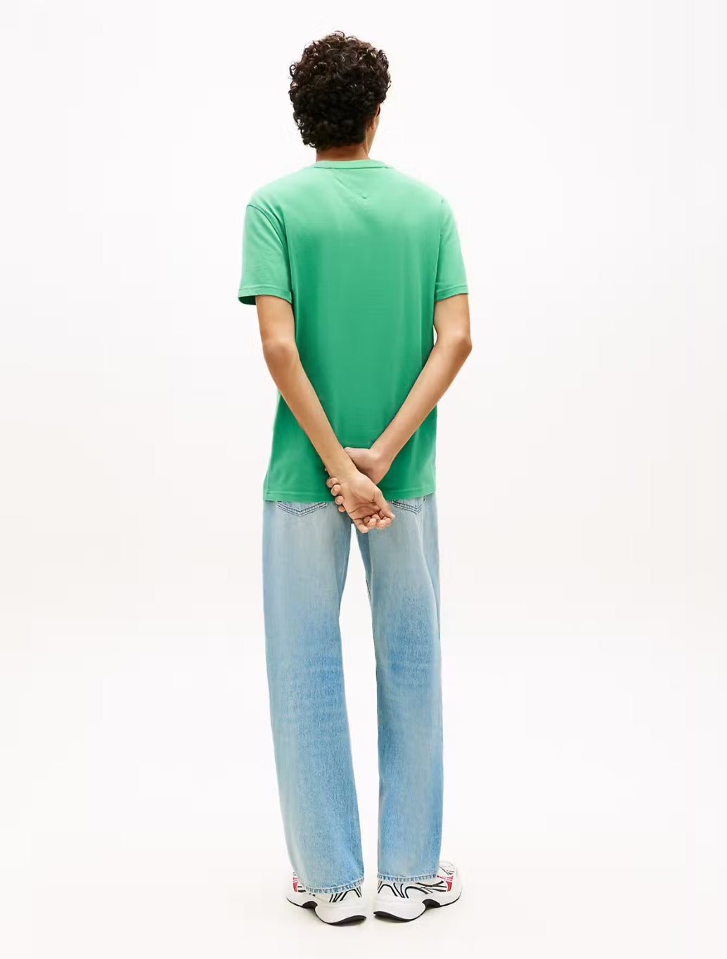 Tommy Jeans Embroidered Flag T-Shirt in Light Green