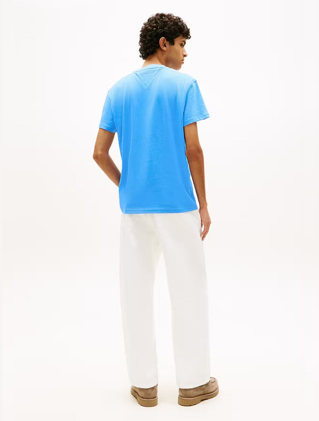 Tommy Jeans Embroidered Flag T-Shirt in Light Blue