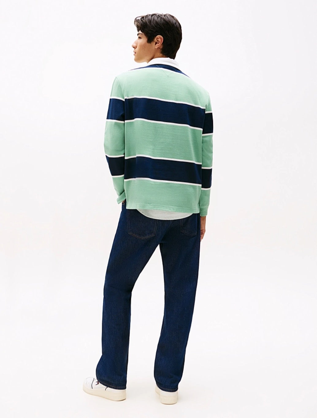 Tommy Jeans - Heritage Relaxed Stripe Rugby Shirt - Mint Green