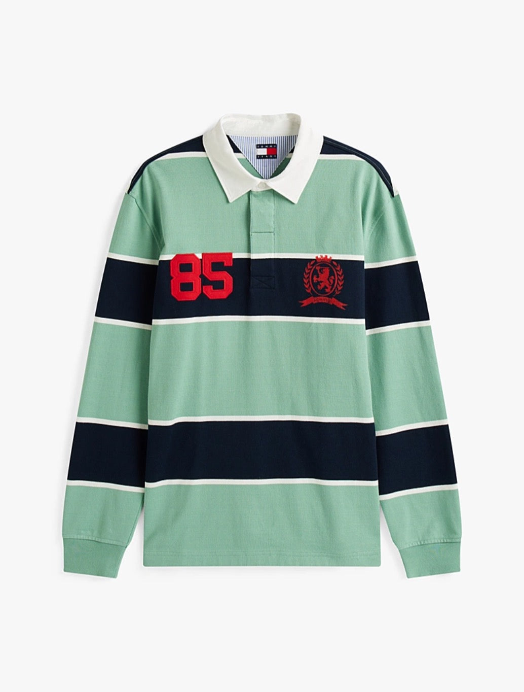 Tommy Jeans - Heritage Relaxed Stripe Rugby Shirt - Mint Green
