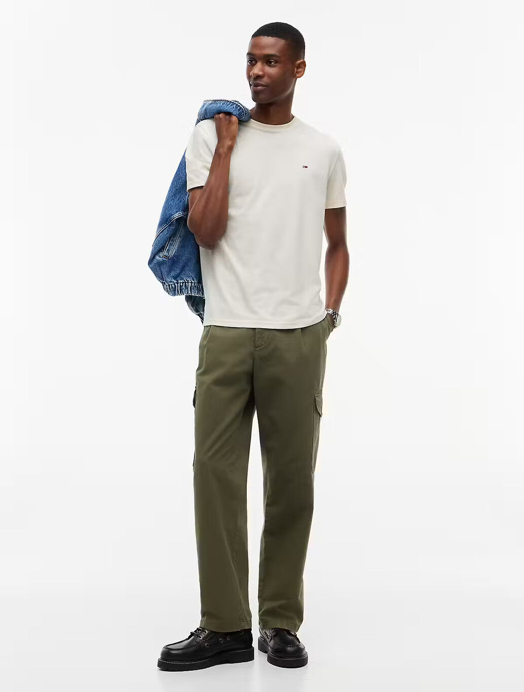 Tommy Jeans Jaspe Slim Fit T-Shirt in Cream