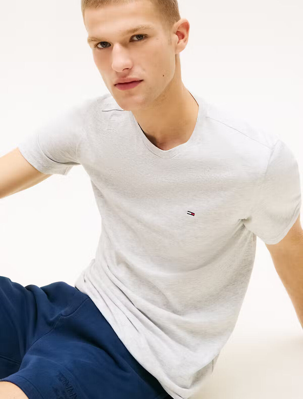 Tommy Jeans Jaspe Slim Fit T-Shirt in Light Grey