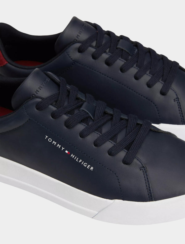 Tommy Hilfiger - LEATHER CHUNKY COURT TRAINERS - Navy