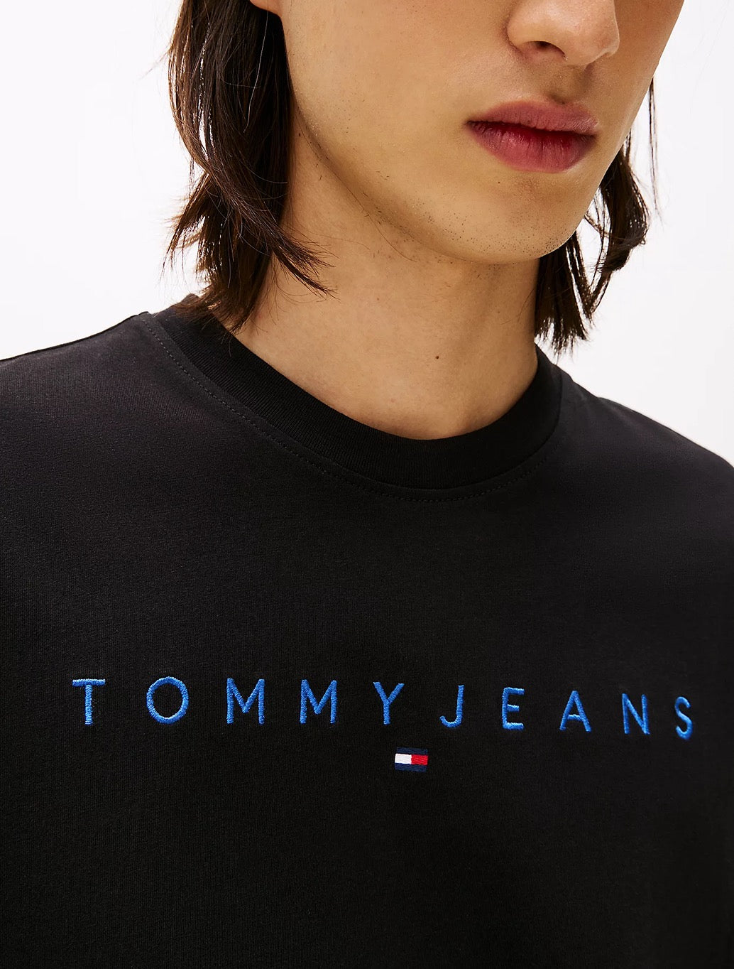 Tommy Jeans - Linear Logo Embroidery T-Shirt - Black